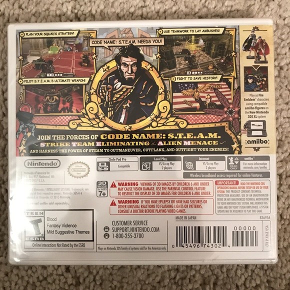 Code Name: S.T.E.A.M. (Nintendo 3DS, 2015) - Picture 2 of 2